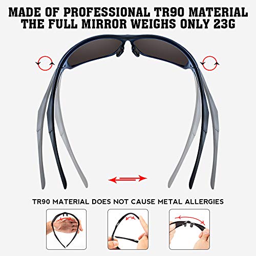 Bloomoak Polarisierte Sonnenbrillen Radsport-Brillen Herren Damen/UV-Schutz/unzerbrechlicher TR90-Rahmen - Geeignet für… – Bild 6