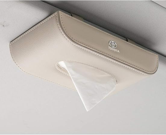 Amazon トヨタ 専用 ティッシュボックス 革 Puレザー 車 車用サンバイザーティッシュホルダー 高級 ティッシュカバー インテリア 便利 車用品 車載 ティッシュケース 車内収納 高い質感 エンブレム付 車用ティッシュカバー ボックス 車 バイク