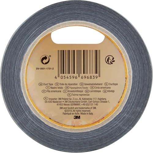 Scotch Universal Black Canvas Repair Tape - 1 Roll, 25 m x 48 mm - Indoor Use, Strong Adhesive, Strong and Waterproof