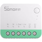 SONOFF MINIR4M Matter Smart Switch,WiFi Mini DIY Module,Smart Light Control,Flush-Mounted Compatible with Apple Home,Alexa &amp; Google Home,IFTTT,eWeLink Web,Neutral Required, 1-Pack