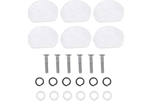 YUYTE Acoustic Guitar Tuning Peg Buttons, 6pcs White & Black Tuner Knobs with Ferrules & Screws