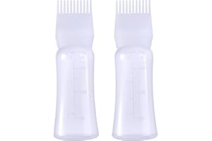 DYMOECE Root Comb Applicator Bottle 6 Ounce Hair Oil Applicator for Hair Dye, Hair Oiler Comb Bottle with Graduated Scale