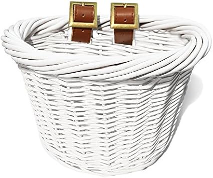 white wicker bicycle basket