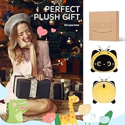 Mewaii Cute Black Cat Bee Plush Pillow, Kawaii