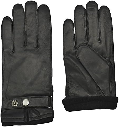 Men’s BENTLEY Sheepskin Leather Driving Glove | Cashmere Lined by GRANDOE (Black, Medium)