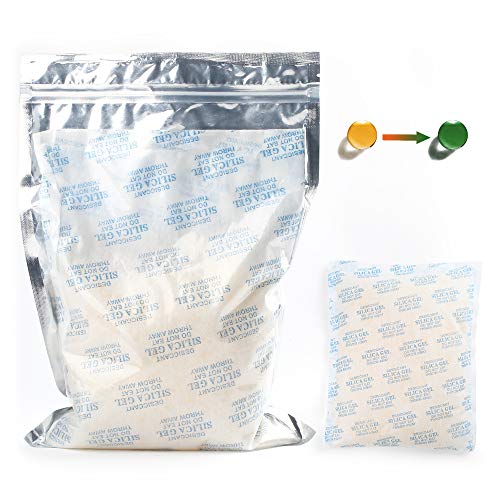 750G Indicating Silica Gel Packets, Rechargeable Desiccant Packets and Dehumidifier with Orange Color Indicator (Orange to Dark Green), Food Safe Moisture Absorber Bag for Prevent Corrosion, Moisture