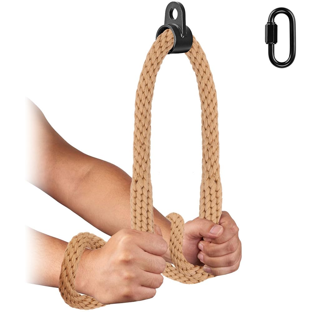 Kipika Tricep Rope 40 Inch - Heavy-Duty Nylon Gym Pull Down Rope for Cable Machine - Cable Machine Accessories for Home Gym - Cable Machine Attachments Pulley System
