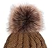 Simplicity Men / Women's Winter Hand Knit Faux Fur Pompoms Beanie Hat
