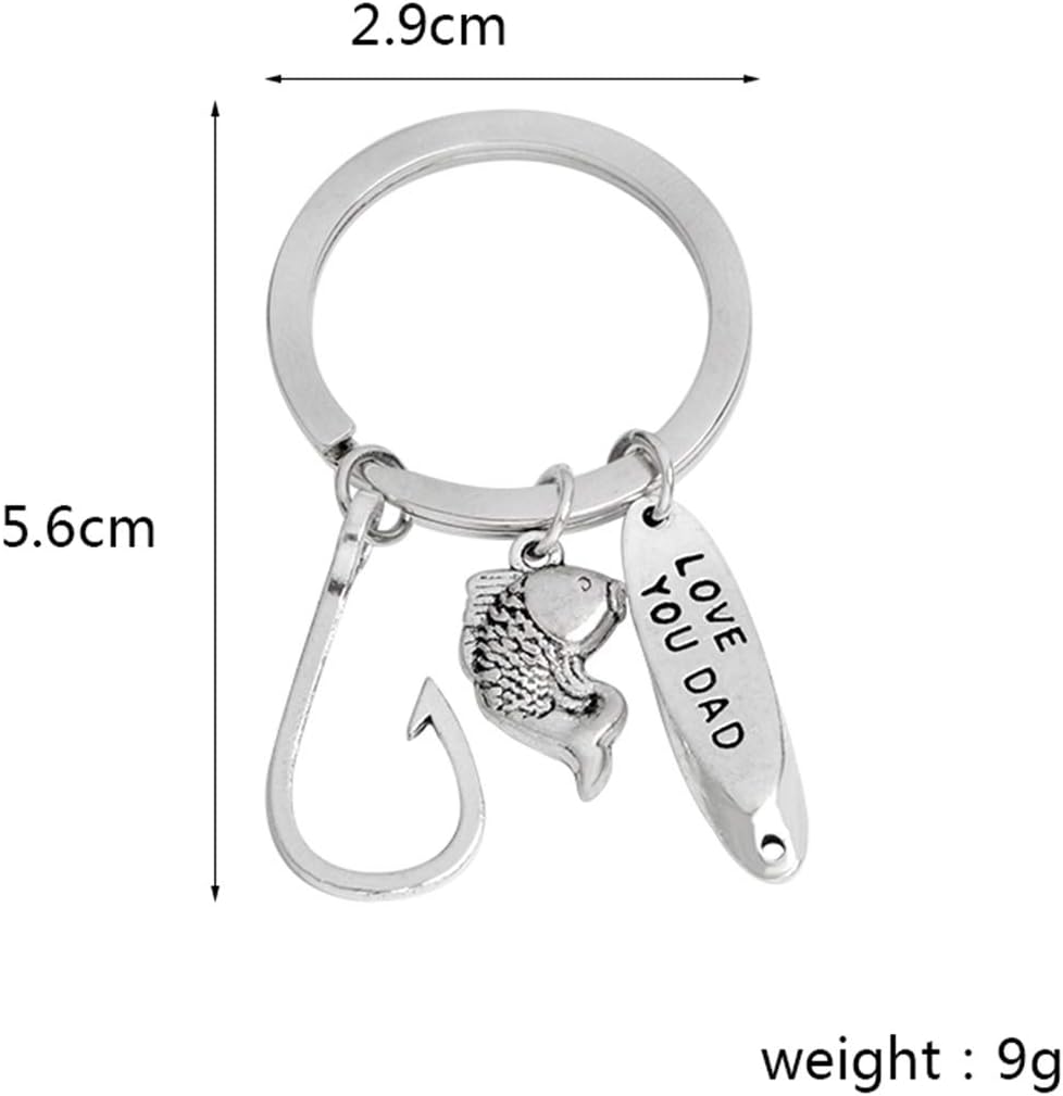 1 Pack Fish Hooks Metal Silver Keychain