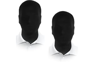 JEGERMIG 2 Pieces Black Full Face Mask Halloween Spandex Adult Hood Faceless Morph Head Cloth