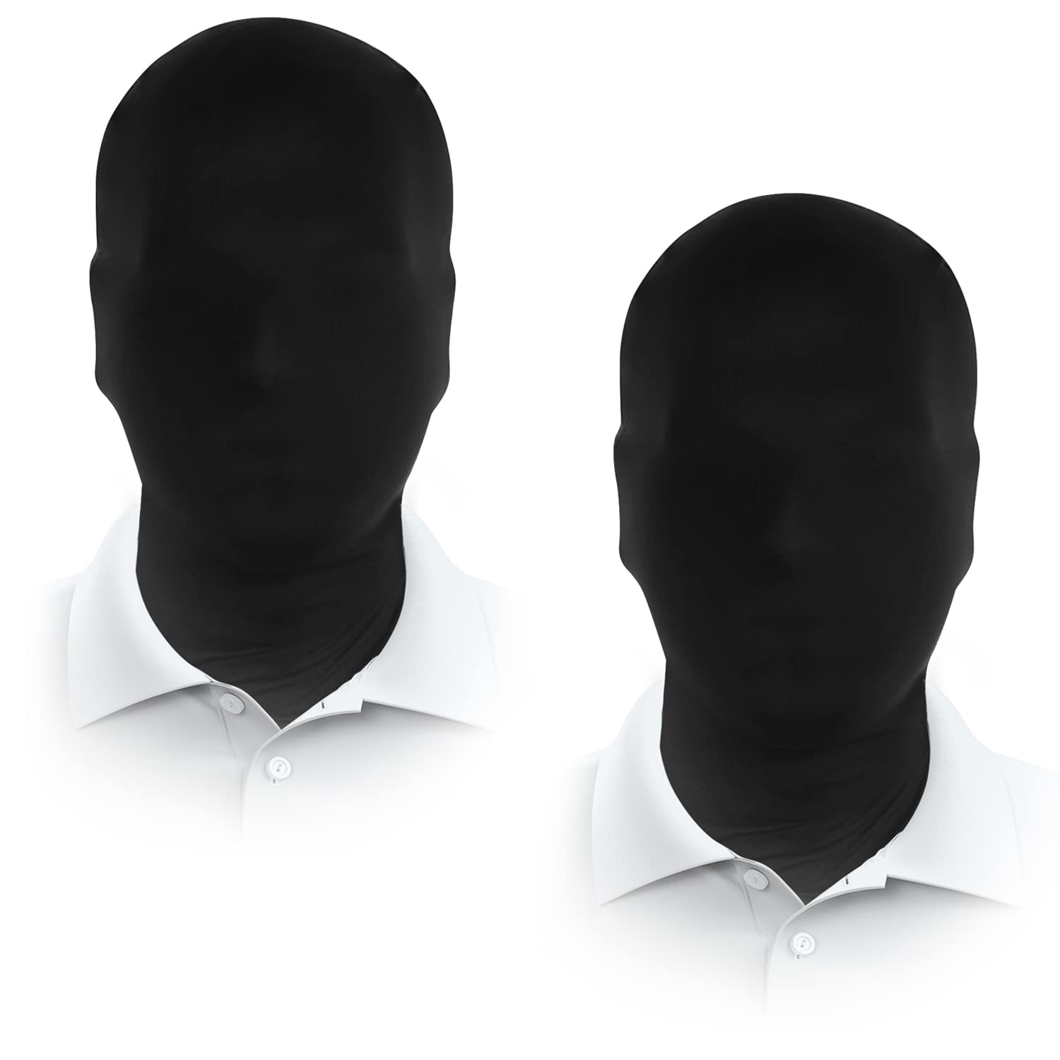 Photo 1 of JEGERMIG 2 Pieces Black Full Face Mask Halloween Spandex Adult Hood Faceless Morph Head Cloth