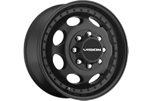Vision 181 Hauler Dually Front 19.5x6.75 8x6.5" Matte Black Wheel Rim 19.5" Inch