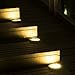 SOLPEX Solar Powered Disk Lights, 8LED Solar Pathway Lights Outdoor Waterproof Garden Landscape Lighting for Yard Deck Lawn Patio Walkway-Warm White (4 Pack)