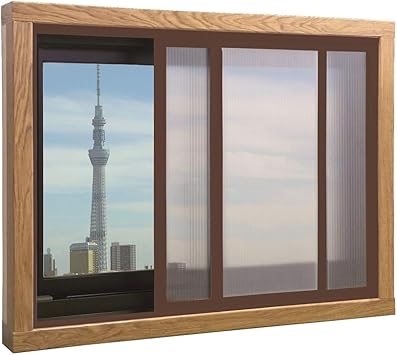 Amazon アクリサンデー エコな簡易内窓セット ブラウン Mw1800 H900以内 Pu S M Br 建築 住宅資材