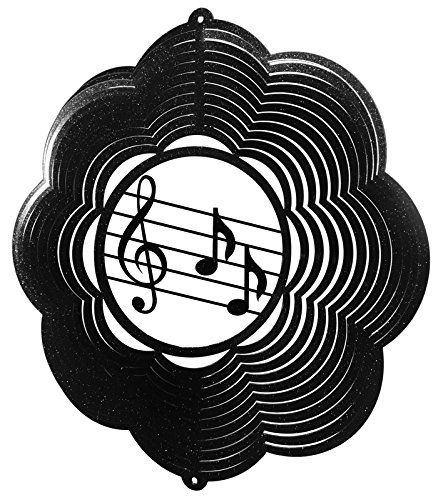 MUSIC NOTE CLOUD Swirly Metal Wind Spinner