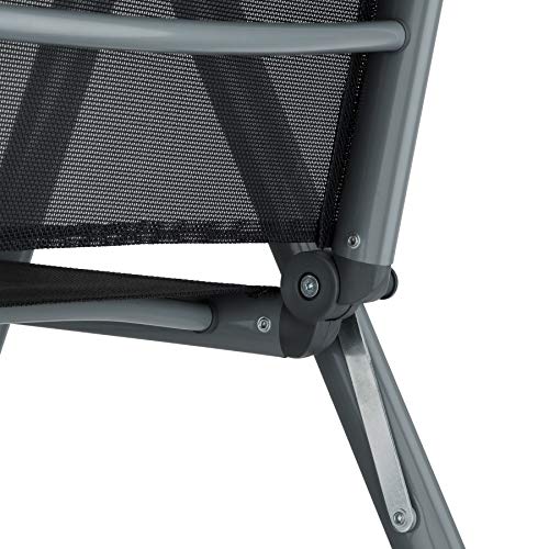 tectake® Aluminium Sitzgruppe 8+1, Gartenmöbel Set mit Stuhl und Tisch, klappbare Gartenstühle, Gartentisch mit Sicherheitsglas, wetterfeste Terrassenmöbel, für Garten Terrasse Balkon - anthrazit – Bild 7