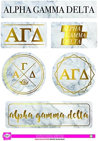 Alpha Gamma Delta - Sticker Sheet - Marble Theme