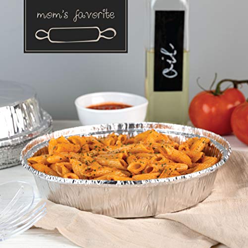 Plasticpro 9'' Inch Round Tin Foil Pans Disposable Aluminum, Freezer