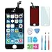 HXSZ LCD Touch Screen Digitizer Frame Assembly Full Set LCD Touch Screen Replacement +tools and Professional Glass Screen Protector for iPhone 5s/4.0 inches (Black)Not for iphone 5