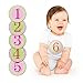 Pearhead First Year Monthly Milestone Photo Sharing Baby Belly Stickers, 1-12 Months, Pink
