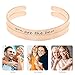 POPSPARK 2 Pieces Women Cuff Bracelets, Couple Inspirational Bangle Rosegolden Bangle Bracelets Stainless Steel Personalized Engraved Motivational Bangle Encouragement Bangle Jewelry Gift