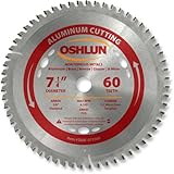 Oshlun SBNF-072560 7-1/4-Inch 60 Tooth TCG Saw Blade with 5/8-Inch Arbor (Diamond Knockout) for Aluminum and Non Ferrous Metals