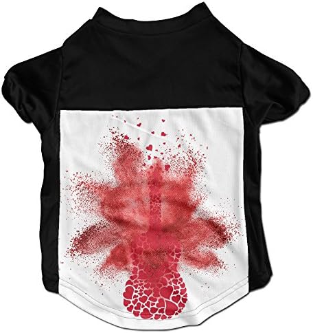 100% Fleece Guitar Heart Dog Shirt