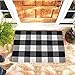 Cotton Bath Runner Buffalo Check Rug Black and White Plaid Runner Doormat Hand-Woven Checkered Carpet forDoorway/Kitchen/Bathroom/Entry Way/Laundry Room/Bedroom (24
