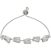 I Jewels Cubic Zirconia Classic Adjustable Tennis Charm Bracelets