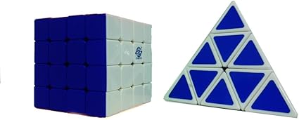 AdiChai Combo of 4 by 4 Speed Magic Cube and Pyraminx
