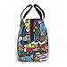 BIAN-61 Romero-Britto Gambar Grafiti Nama Bayu Insulated Lunch Tote Bag Handbag Lunchbox Gourmet Tote Food Container Aluminum Foil for Outdoor Picnic