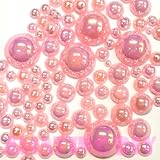 200 pcs 2mm -10mm Light Pink resin faux round Shiny Pearls Flatback Mix SIZE *ship with FREE GIFT from GreatDeal68*