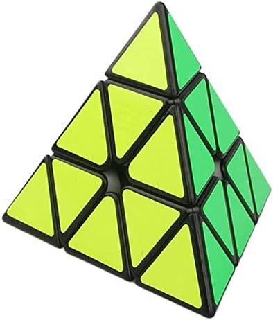 Willking Pyramid Speed Magic Triangle Cube Twisty Puzzle for Kids Intelligence Development,Black