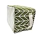 Mziart Geometric Pattern Small Storage Basket with Handle, Foldable Cotton Fabric Storage Organizer Box Cubes Bins for Nursery Babies Room (Green Arrows)