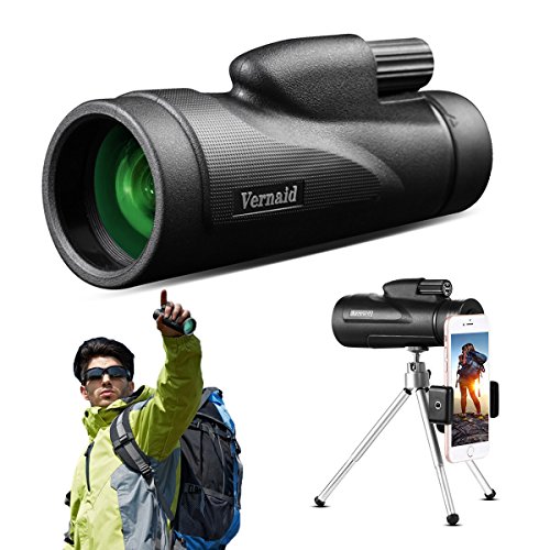 Bpop Monocular Telescope 12×50 Waterproof Night Vision Monocular Scope with Tripod Smartphone Adapter -BAK4 Prism FMC for Bird Watching Hunting Camping Travelling Wildlife Scenery Outdoor Activities