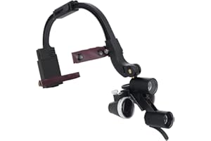 Fencia 5W Dental Loupes with Light for Hygienist, Portable LED Headlight Headlamp Head Light Lamp with 2.5X Magnification Binocular Loupes for Dentist Surgical Lab Equipment Magnifier