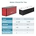 [14 Hour Playtime Loud Speaker]iClever Bluetooth V4.2 Speaker with Touch Control, 20W Premium Portable Wireless Stereo, Dual Passive Driver,Red Black
