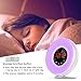 UPSTONE Alarm Clock, Wake 6 Nature Sounds, FM Radio, Color Light, Bedside Sunrise Simulator,Touch Control for Heavy Sleepers-White