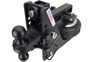 SHOCKER HITCH Shocker HD Max Air Hitch & Combo Ball, Fits 2" Hitch Black Combo 2" & 2-5/16" Balls