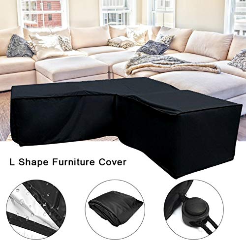 Ksruee 2pcs L Form Abdeckung für Gartenmöbel, Sofa Überwürfe elastische Stretch Sofa Bezug, Wasserdicht L Form… – Bild 3