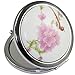 KOLIGHT New Vintage Chinese Landscape Flower Bird Double Sides (One is Normal,Another is Magnifying)Portable Foldable Pocket Metal Makeup Compact Mirror Woman Cosmetic Mirror (Flower+Red Bird)