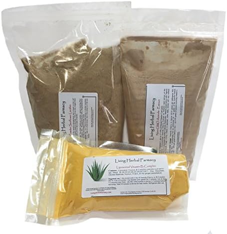 Living Herbal Farmacy, Combo 1B- 1lb NON-GMO Acerola Cherry Extract Powder, 1lb NON-GMO Sunflower Lecithin, 1/2lb Vitamin B Complex