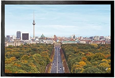 1art1 Berlino Vista Sulla Citta Via La Colonna Della Vittoria Alla Porta Di Brandeburgo Zerbino 60 X 40cm Amazon It Casa E Cucina