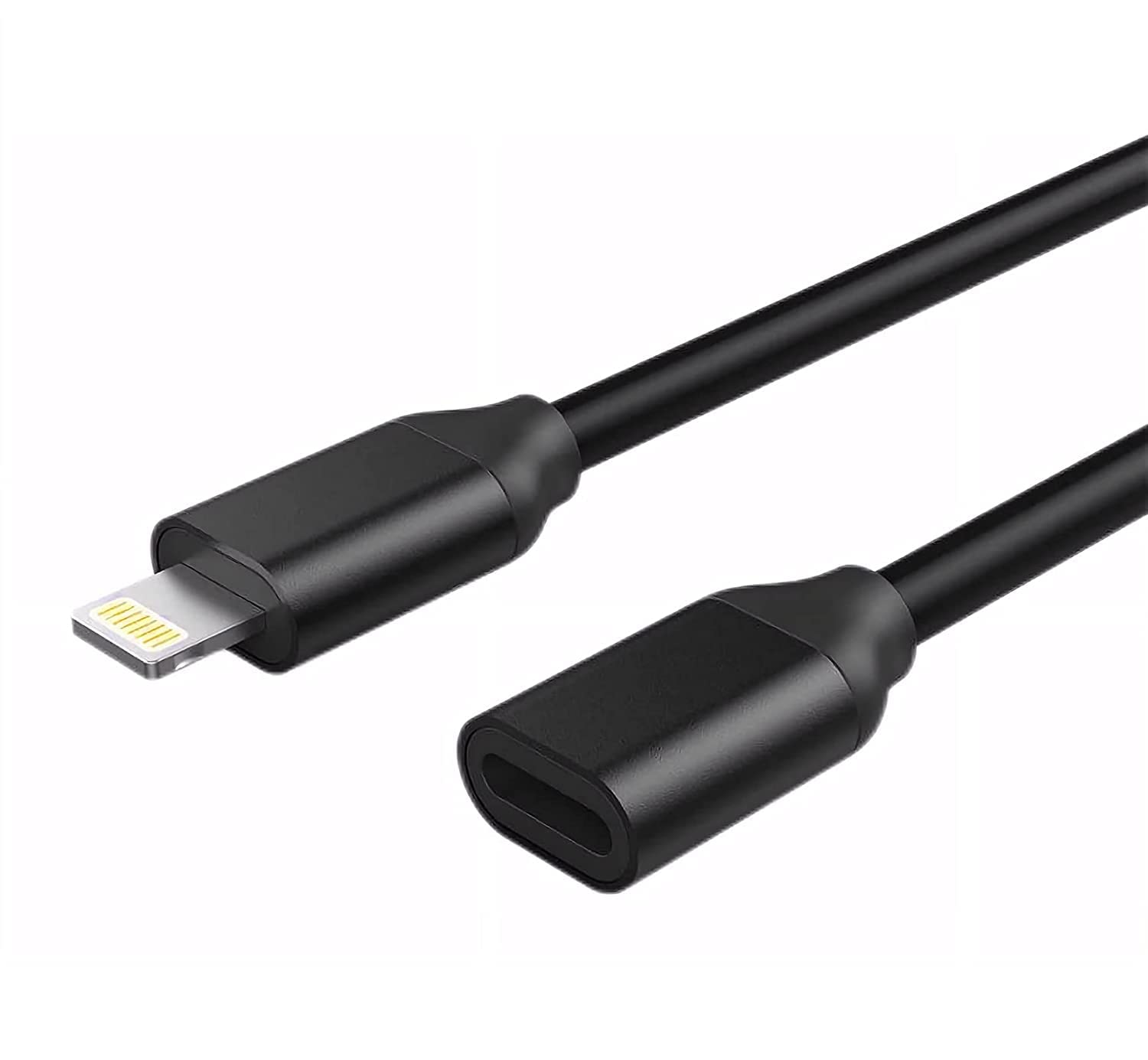 Lightning Extension Cable Male To Female 8 Pin Extender Dock Cable Connector Compatible iOS Devices (6.6FT, Black)