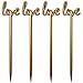 Coffee and Cocktail Stirrers, Reusable Plastic Drink Stirrer Sticks, 48 Swizzle Sticks, Use as a Garnish or a Martini Cocktail Skewer, Wedding, 6 inch (Love Food Garnish)