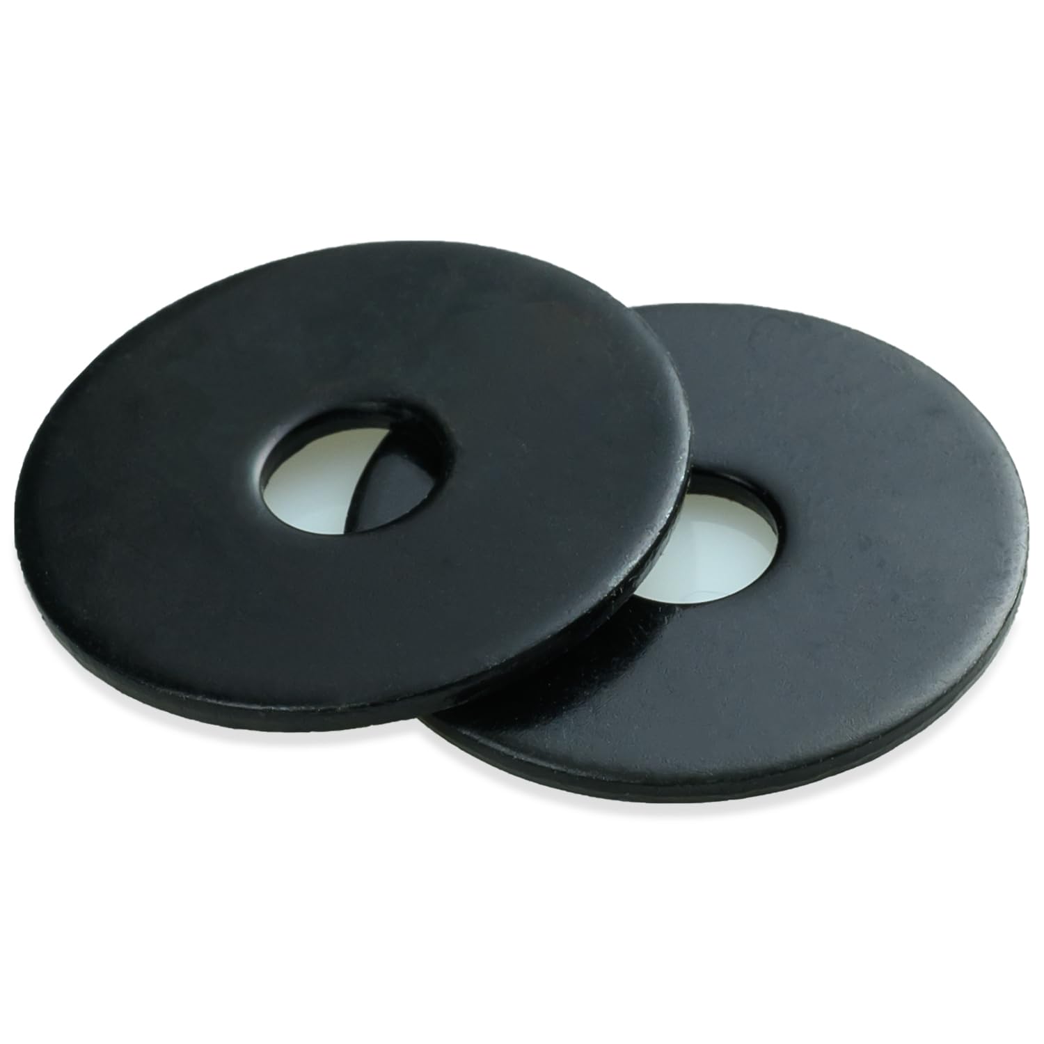 Photo 1 of 1/4 x 1 Inch 18-8(304) Stainless Steel Fender Washers, Black Zinc Plated Flat Washers for Screws and Bolts, 50 Pieces Large Repair Washers for Home and Industrial Use