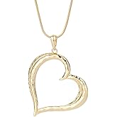 welbijoux Necklaces for Women Heart Pendant Sweater Layered Y Statement Bohemian Silver Gold Chain Costume Necklace with Gifts Box Jewelry