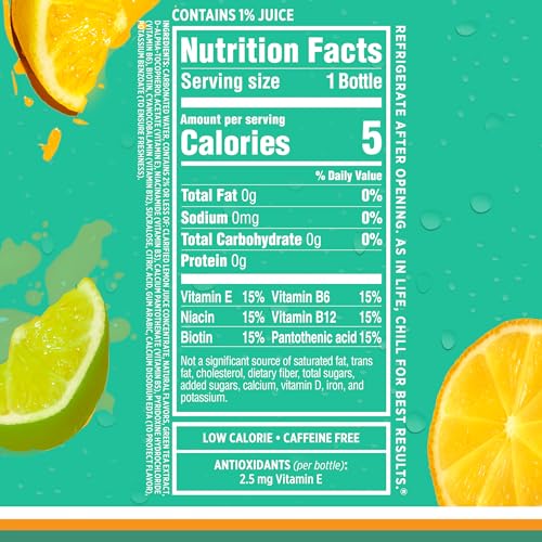SPARKLING ICE, LEMON LIME SPARKLING WATER, ZERO SUGAR FLAVORED WATER, WITH ANTIOXIDANTS AND VITAMINS, 17 FL OZ BOTTLE