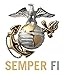 US Marines Semper Fi Eagle Graphic Long Sleeve Officially Licensed T Shirt Navy Extra Large