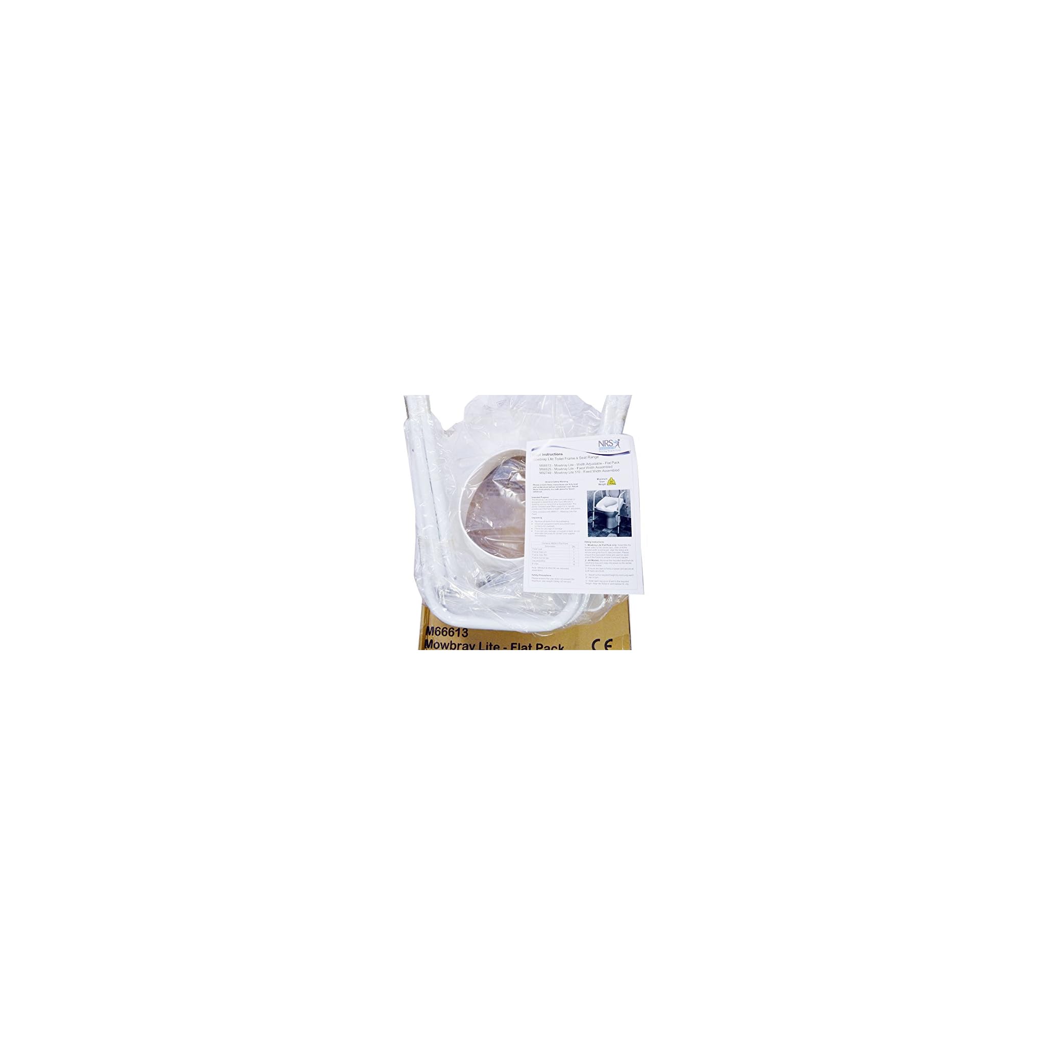 NRS Healthcare M66613 Mowbray Toilet Seat and Frame Lite Width Adjustable Flat Pack NRS Healthcare M66613 Mowbray Toilet Seat and Frame Lite Width Adjustable Flat Pack